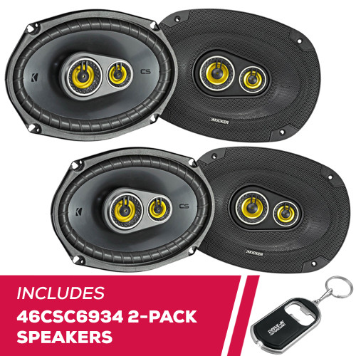 Kicker 2 Pairs Of 46CSC6934 CS Series 6"x9" 3-Way Speakers w/ 450W Peak Power Kicker 2 Pairs Of 46CSC6934 CS Series 6"x9" 3-Way Speakers w/ 450W Peak Power