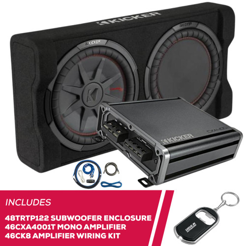 Kicker 48TRTP122 12" Subwoofer Enclosure w/ 46CXA4001T Amplifier & 46CK8 Amp Kit Kicker 48TRTP122 12" Subwoofer Enclosure w/ 46CXA4001T Amplifier & 46CK8 Amp Kit