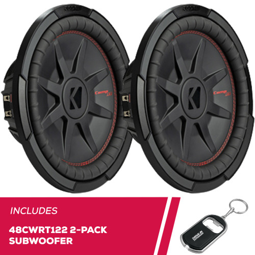 Kicker Pair of 48CWRT122 Shallow-Mount 12" Subwoofer with Dual 2-Ohm Voice Coils Kicker Pair of 48CWRT122 Shallow-Mount 12" Subwoofer with Dual 2-Ohm Voice Coils