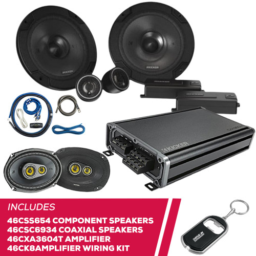 Kicker 46CSS654 6.5" Speakers w/ 46CSC6934 Speakers & 46CXA3604T Amp & Amp Kit Kicker 46CSS654 6.5" Speakers w/ 46CSC6934 Speakers & 46CXA3604T Amp & Amp Kit