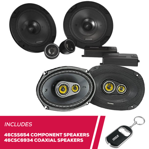 Kicker 46CSS654 CS Series 6.5" 2-Way Component Speaker & 46CSC6934 6"x9" Speaker