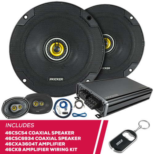 Kicker 46CSC54 5-1/4" Speaker w/ 46CSC6934 Speakers & 46CXA3604T Amp & Amp Kit Kicker 46CSC54 5-1/4" Speaker w/ 46CSC6934 Speakers & 46CXA3604T Amp & Amp Kit
