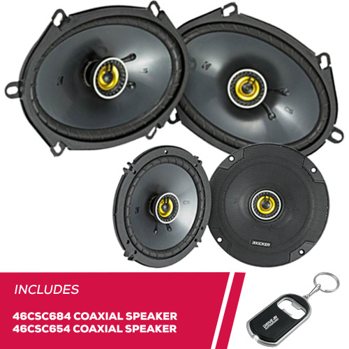 Kicker 46CSC684 CS Series 6"x8" 2-Way Coaxial Speakers & 46CSC654 6.5" Speakers