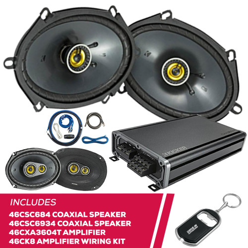 Kicker 46CSC684 6"x8" Speakers w/ 46CSC6934 Speakers & 46CXA3604T Amp & Amp Kit Kicker 46CSC684 6"x8" Speakers w/ 46CSC6934 Speakers & 46CXA3604T Amp & Amp Kit