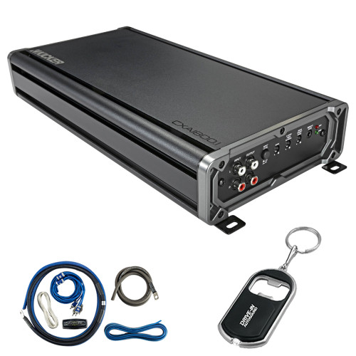 Kicker CX Series 46CXA18001T Mono Subwoofer Amplifier and 46CK4 Amp Wiring Kit