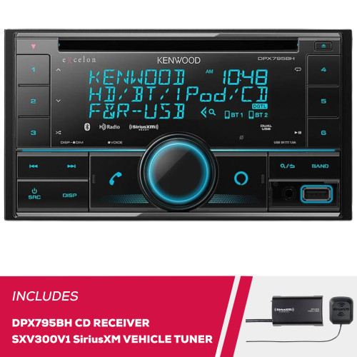 Kenwood Excelon DPX795BH Dual Din CD with Bluetooth and SiriusXM Tuner Kenwood Excelon DPX795BH Dual Din CD with Bluetooth and SiriusXM Tuner