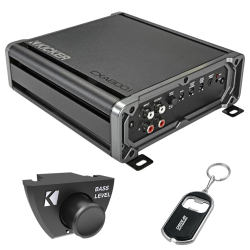 Kicker 46CXA8001T Mono Subwoofer Amplifier and 46CXARCT Dash-Mount Wired Remote