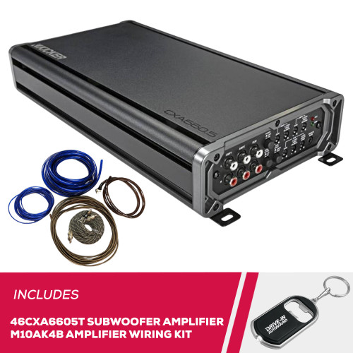 Kicker 46CXA6605T 5 Channel Amplifier w/ M10AK4B Sub & Amp Wiring & Hardware Kit