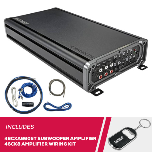 Kicker CX Series 46CXA6605T 5 Channel Car Amplifier and 46CK8 Amp Wiring Kit