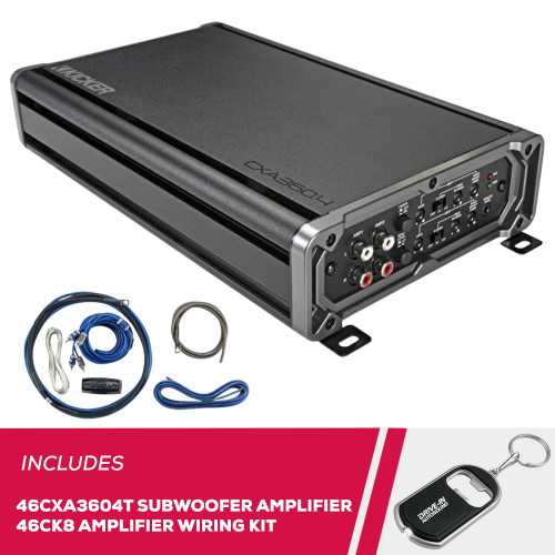 Kicker CX Series 46CXA3604T 4 Channel Car Amplifier and 46CK8 Amp Wiring Kit