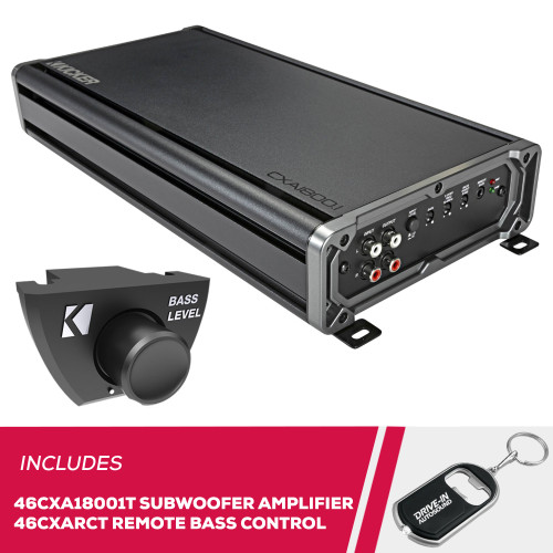 Kicker 46CXA18001T Mono Subwoofer Amplifier & 46CXARCT Dash-Mount Wired Remote Kicker 46CXA18001T Mono Subwoofer Amplifier & 46CXARCT Dash-Mount Wired Remote
