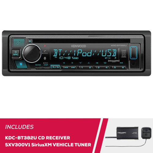 Kenwood KDC-BT382U Single DIN CD with Bluetooth and SiriusXM Tuner Kenwood KDC-BT382U Single DIN CD with Bluetooth and SiriusXM Tuner