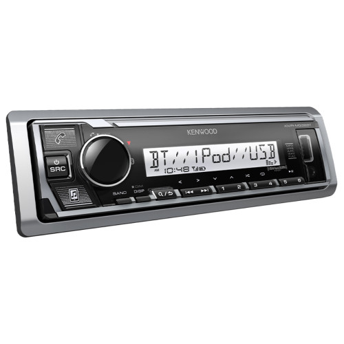 Kenwood KMR-M332BT Marine Media Receiver and 2 Pack KFC-1653MRB 6.5" Speakers