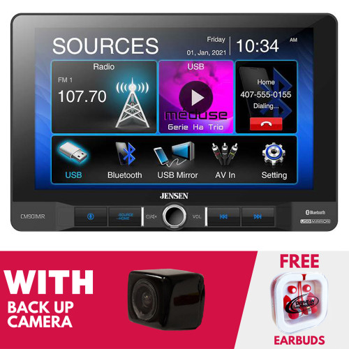 Jensen CM901MIR 9" Multimedia (Does Not Play Discs) and Backup Camera