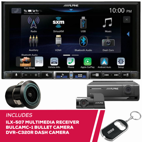Alpine ILX-507 7" Multimedia w/ Bullet Camera & DVR-C320R Dash Camera