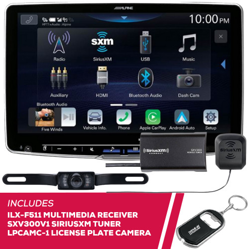 Alpine ILX-F511 11" Multimedia w/ License Plate Camera & SiriusXM Tuner