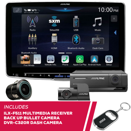 Alpine ILX-F511 11" Multimedia w/ Bullet Camera & DVR-C320R Dash Camera Alpine ILX-F511 11" Multimedia w/ Bullet Camera & DVR-C320R Dash Camera