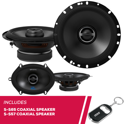 Alpine S-Series S-S65 6-1/2" 2-Way Coaxial Speaker & S-S57 5"x7" Coaxial Speaker