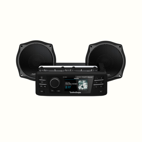 Rockford Fosgate HD9813SG-STAGE1 Source Unit & 2-Speaker Kit 1998-2013 Harley-Davidson Street Glide Rockford Fosgate HD9813SG-STAGE1 Source Unit & 2-Speaker Kit 1998-2013 Harley-Davidson Street Glide