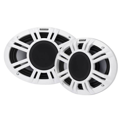 Kicker Pack of 2 48KMXL694 6"x9" 4-Ohms 2-Way Marine LED HLCD Coaxial Speakers