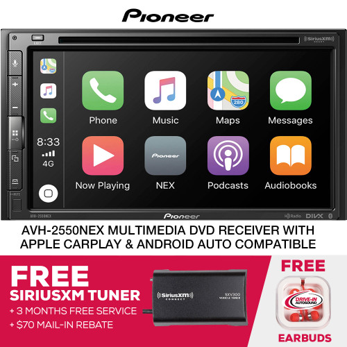 Pioneer AVH-2550NEX 6.8" Double-DIN Multimedia CD/DVD w/ Satellite Radio Tuner