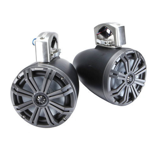 Kicker 2-Pack 45KMTC8 8" Tower Speakers, 48PXA4004 Amp and Amp Wiring Kit