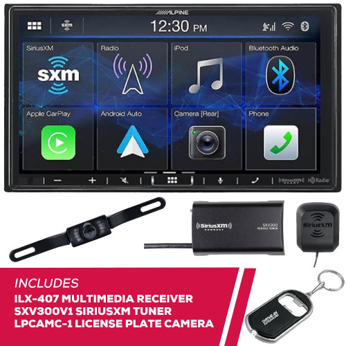 Alpine ILX-407 7" Multimedia w/ License Plate Camera & SiriusXM Tuner