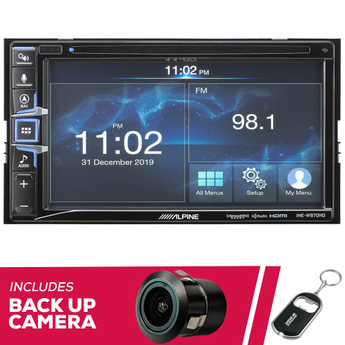 Alpine INE-W970HD 6.5" Navigation DVD/CD w/ Bluetooth & Bullet Camera Alpine INE-W970HD 6.5" Navigation DVD/CD w/ Bluetooth & Bullet Camera