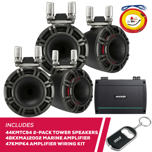 Kicker 2 Pairs Of 44KMTC94 9" Speakers w/ 48KXMA12002 Amp & 47KMPK4 Amp Kit Kicker 2 Pairs Of 44KMTC94 9" Speakers w/ 48KXMA12002 Amp & 47KMPK4 Amp Kit