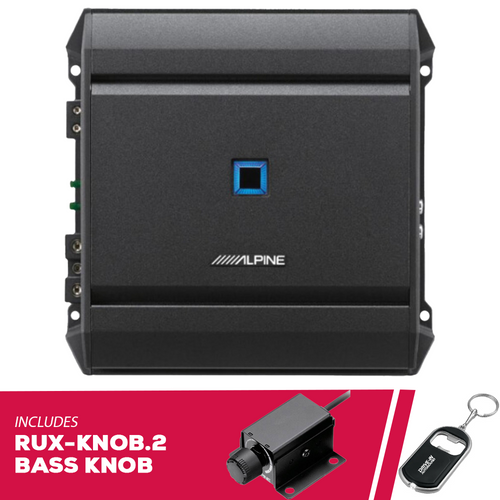 Alpine S2-A60M S-Series Next-Gen 600W High-Performance Car Mono Amp w/ Bass Knob
