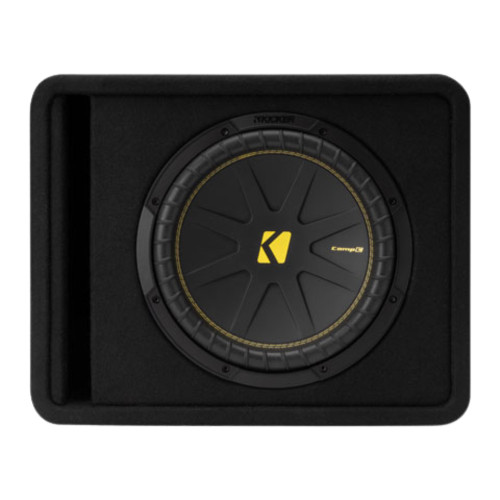Kicker 50VCWC122 CompC Single 2-Ohm Terminal 12-Inch Loaded Subwoofer Enclosure Kicker 50VCWC122 CompC Single 2-Ohm Terminal 12-Inch Loaded Subwoofer Enclosure