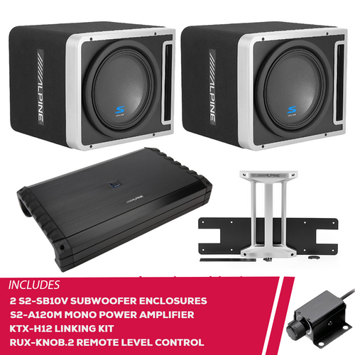 Alpine Ultimate Halo Bass Package w/ S2-A120M Amp Two S2-SB10V 10" Subs & Knob