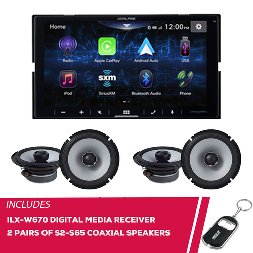 Alpine iLX-W670 7" Receiver & 2-Pack S2-S65 Coaxial Speakers Alpine iLX-W670 7" Receiver & 2-Pack S2-S65 Coaxial Speakers