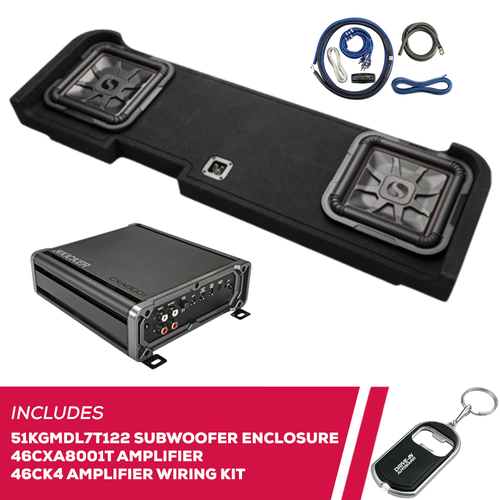 Kicker 51KGMDL7T122 12" Sub Enclosure & 46CXA8001T Mono Amplifier w/ Wiring kit