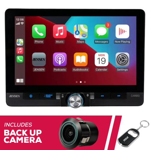 Jensen CAR813 8" Single/Double DIN Multimedia w/ Backup Bullet Camera Jensen CAR813 8" Single/Double DIN Multimedia w/ Backup Bullet Camera