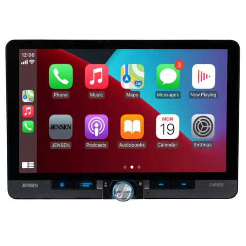 Jensen CAR1013 10.1" 1-DIN/2-DIN Digital Multimedia with Backup Camera