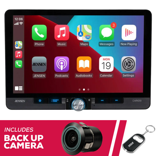 Jensen CAR1013 10.1" 1-DIN/2-DIN Multimedia with Backup Bullet Camera Jensen CAR1013 10.1" 1-DIN/2-DIN Multimedia with Backup Bullet Camera