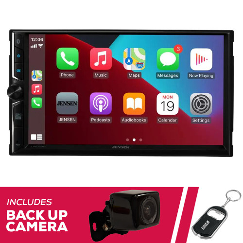 Jensen CAR723W 7" Double-DIN Digital Multimedia with Backup Camera