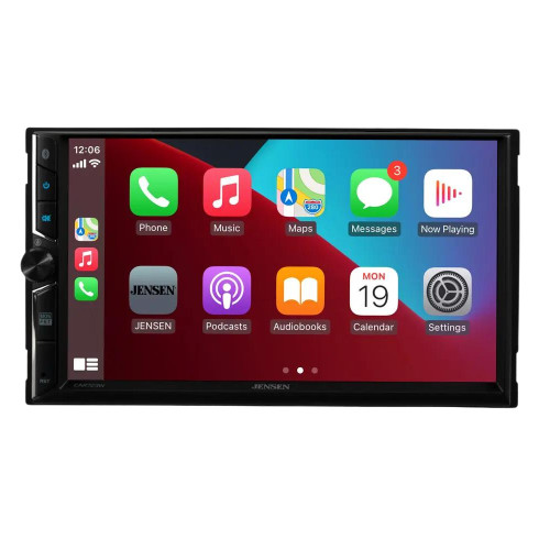 Jensen CAR723W 7" Double-DIN Digital Multimedia w/ Backup Bullet Camera