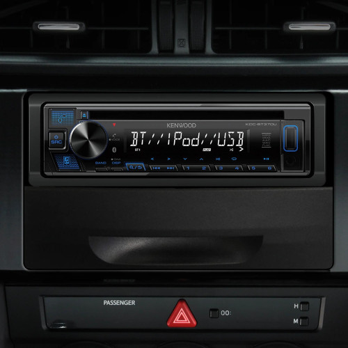 Refurbished Kenwood KDC-BT370U Single-DIN CD with Front High Power USB, Bluetooth