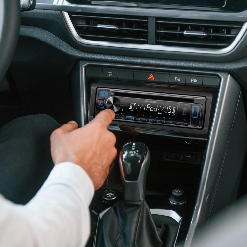 Refurbished Kenwood KDC-BT370U Single-DIN CD with Front High Power USB, Bluetooth