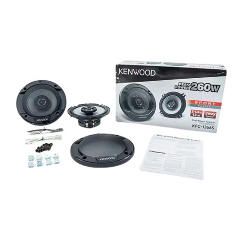 Refurbished Kenwood KFC-1366S 5.25" 2-Way Coaxial Speakers, 30W RMS, 4 Ohms, PP Cone Woofer