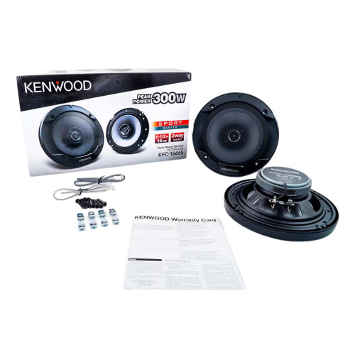 RFRB Kenwood KFC-1666S 6-1/2" 2-Way Coaxial Speakers, 30W RMS, Silver PP Woofer