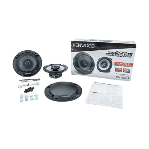 RFRB Kenwood KFC-1666S 6-1/2" 2-Way Coaxial Speakers, 30W RMS, Silver PP Woofer