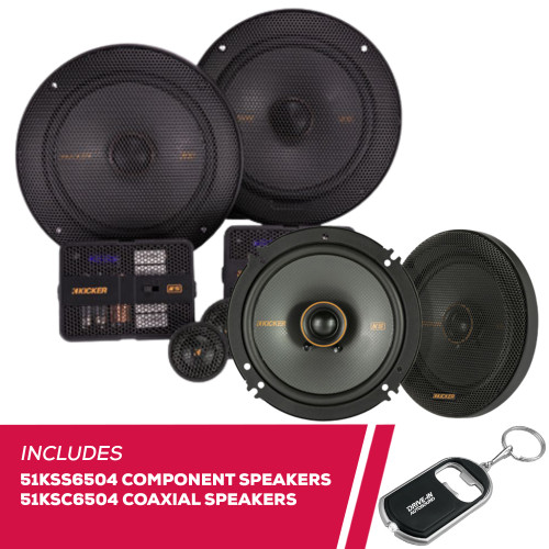 Kicker 51KSS6504 6.5" Component Speakers and 51KSC6504 6.5" Coaxial Speakers