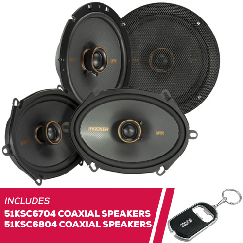 Kicker KS-Series 51KSC6704 6.75" and 51KSC6804 6"x8" 4 Ohms Coaxial Speakers