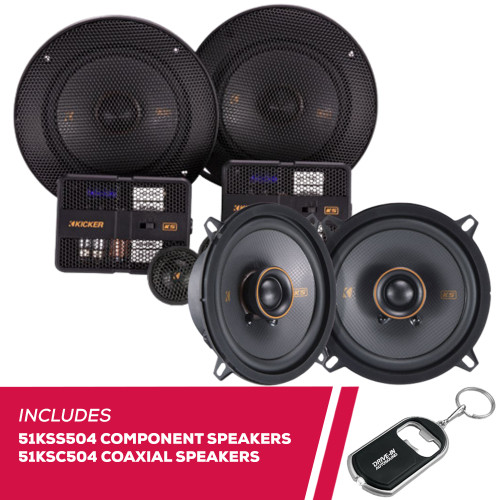 Kicker 51KSS504 5.25" Component Speakers and 51KSC504 5.25" Coaxial Speakers Kicker 51KSS504 5.25" Component Speakers and 51KSC504 5.25" Coaxial Speakers