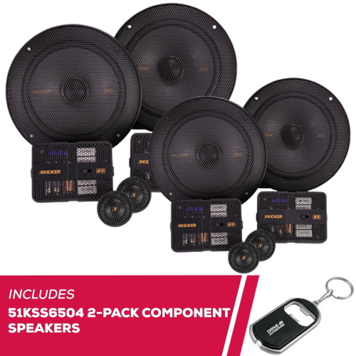 Kicker 2-Pack KS-Series 51KSS6504 6.5-Inch 4 Ohms Component Speaker System