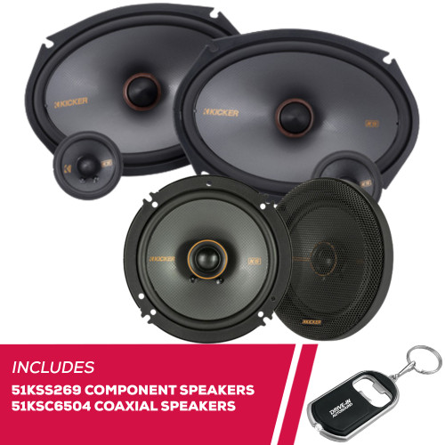 Kicker 51KSS269 6"x9" Component Speakers and 51KSC6504 6.5" Coaxial Speakers