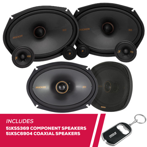 Kicker 51KSS369 6x9" 3-Way Component and 51KSC6904 6x9" 2-Way Coaxial Speakers Kicker 51KSS369 6x9" 3-Way Component and 51KSC6904 6x9" 2-Way Coaxial Speakers